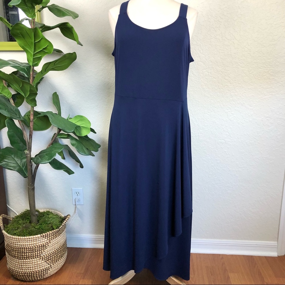 Plus Brooke Shields Navy Sleeveless Midi Dress